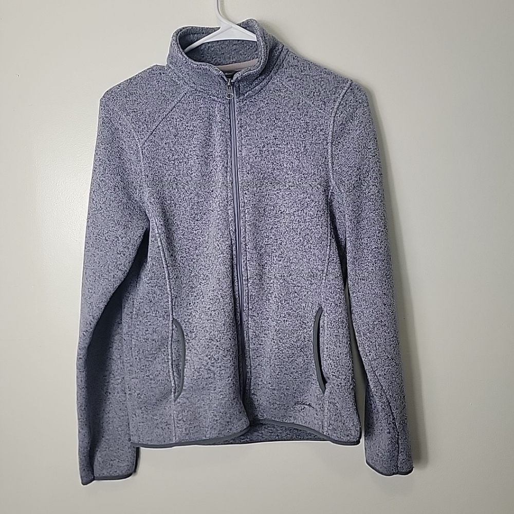 Eddie Bauer Women's Gray Long Sleeve Zip Up Sweatshirt, M